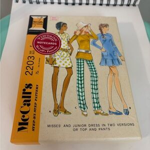 2014 New Open Box Vintage Retro McCall’s Pattern Notecards Set of 16